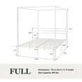 thumbnail image 6 of Amolife Full Bed Frame, Canopy Bed with Metal Headboard, No Box Spring Needed, White, 6 of 15