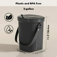 thumbnail image 3 of BGC Mountable Kitchen Compost Bin for Counter Top or Under Sink, Hanging Trash Can with Lid for |Cupboard|Bathroom|Bedroom|Office|Camping, Indoor Compost Bucket, 2 Gallon Black, 3 of 7