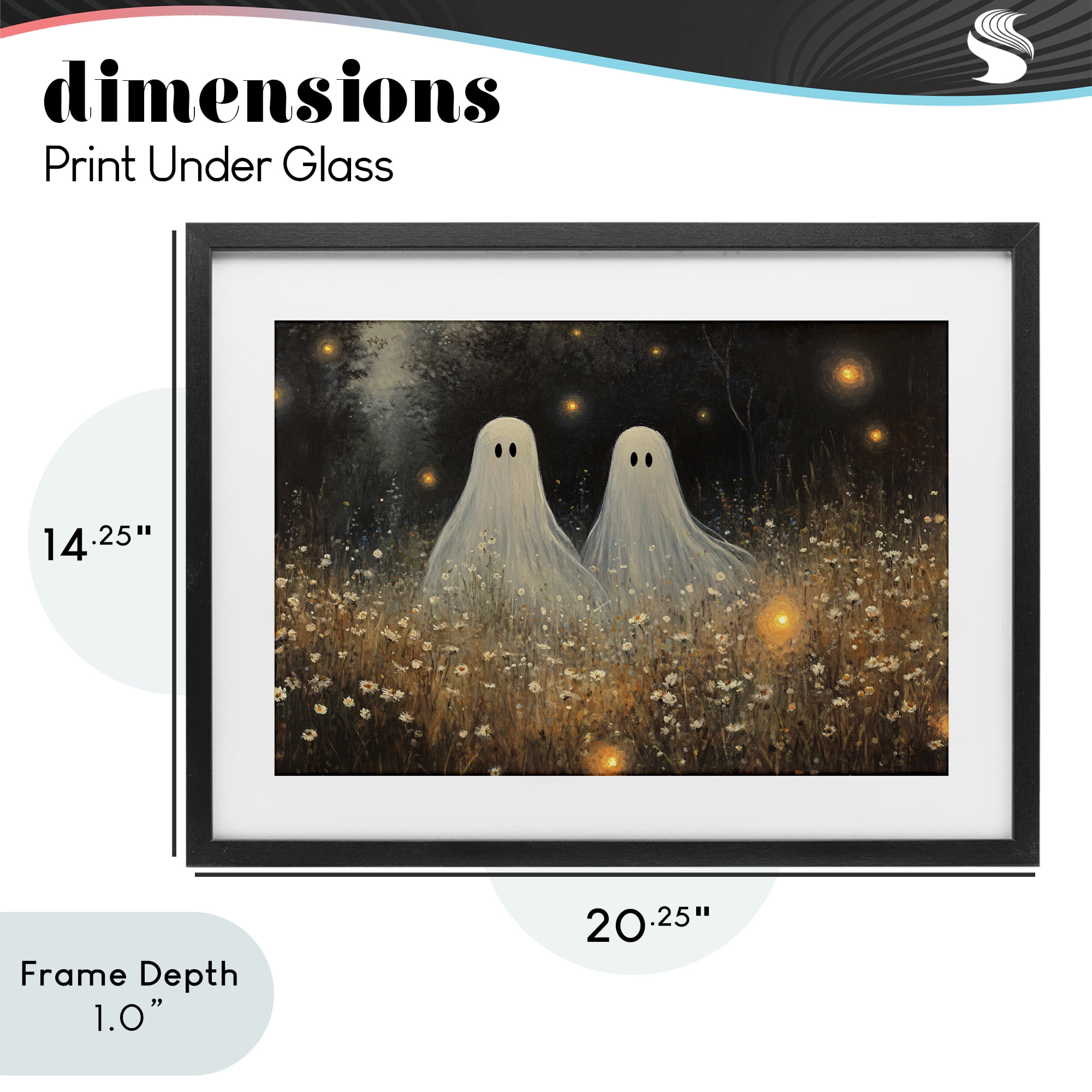Stupell Industries Ethereal Ghost Twins Black Framed Print Under Glass, design by Jacky Ngan