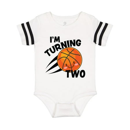 

Inktastic I m Turning Two with Basketball Gift Baby Boy or Baby Girl Bodysuit