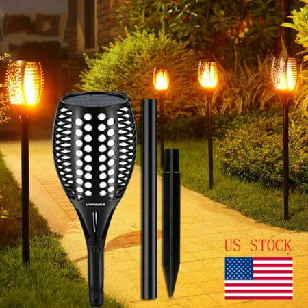 96 LED Solar Torch Light Flickering Dancing Flame Garden Waterproof Yard Lamp