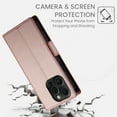 thumbnail image 3 of Allytechgroup for Apple iPhone 16 Pro Case Wallet, Retro PU Leather Slim Fit Business Style Magnetic Closure Cards Slots RFID Blocking Phone Case for Women Men, Rosegold, 3 of 6