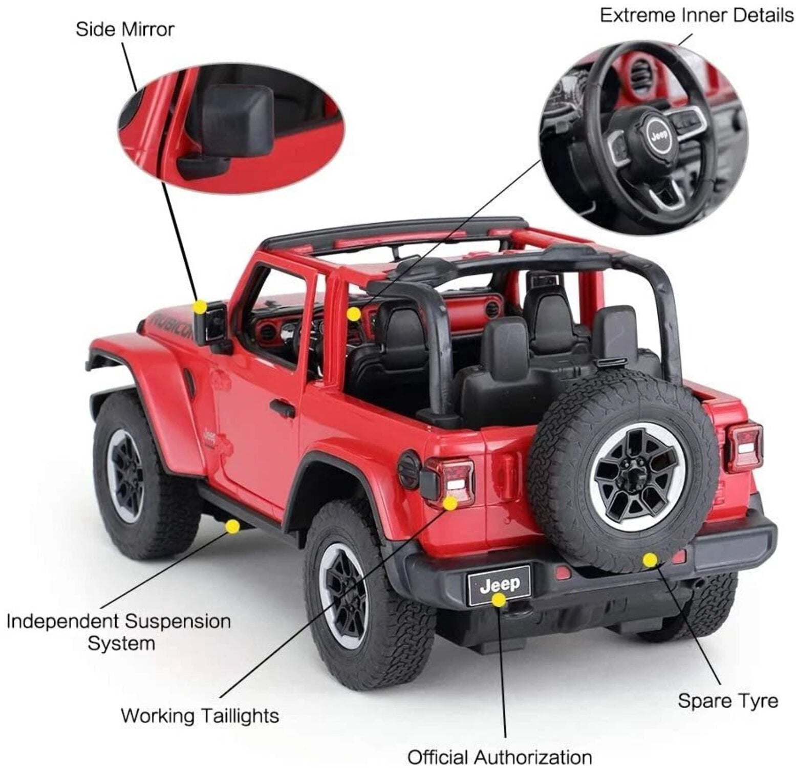 1:14 Jeep Wrangler JL RC Off-Road Car 2.4G Red