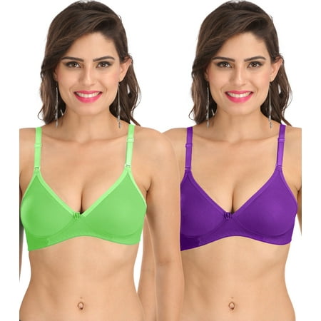 

Ossirrio Women s Everyday Non Padded Non Wired 3/4th Coverage T-Shirt Bra with Free Transparent Strap