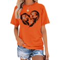 thumbnail image 2 of Womens Tee Short Sleeve Printed Stylish Comfort Womens Athletic Tops,Orange,XL, 2 of 4