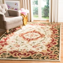 SAFAVIEH Classic Chedomir Floral Wool Area Rug, Ivory/Green, 6' x 9'