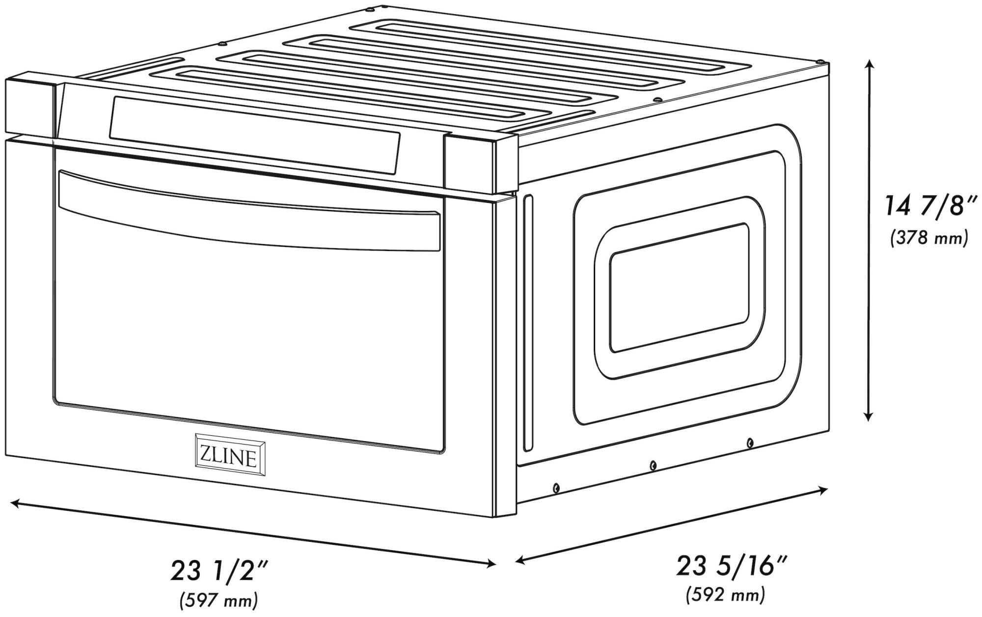 ZLINE 24" 1.2 cu. ft. Microwave Drawer in Black Stainless Steel