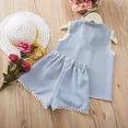 thumbnail image 2 of Toddler Baby Girl Sleeveless Tops Plaid Button Summer Shorts Set Clothes Outfits, 2 of 4