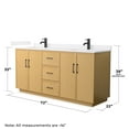 thumbnail image 4 of Elan TK 72" Light Oak Double Vanity & White Quartz Top (1-Hole) & Black Trim, 4 of 5