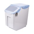 thumbnail image 2 of Pet Food Storage Container Moistureproof Plastic Replacement Mothproof Roller Base Sealed Transparent Lid Solid Color Box Case Accessories Blue 15kg, 2 of 9
