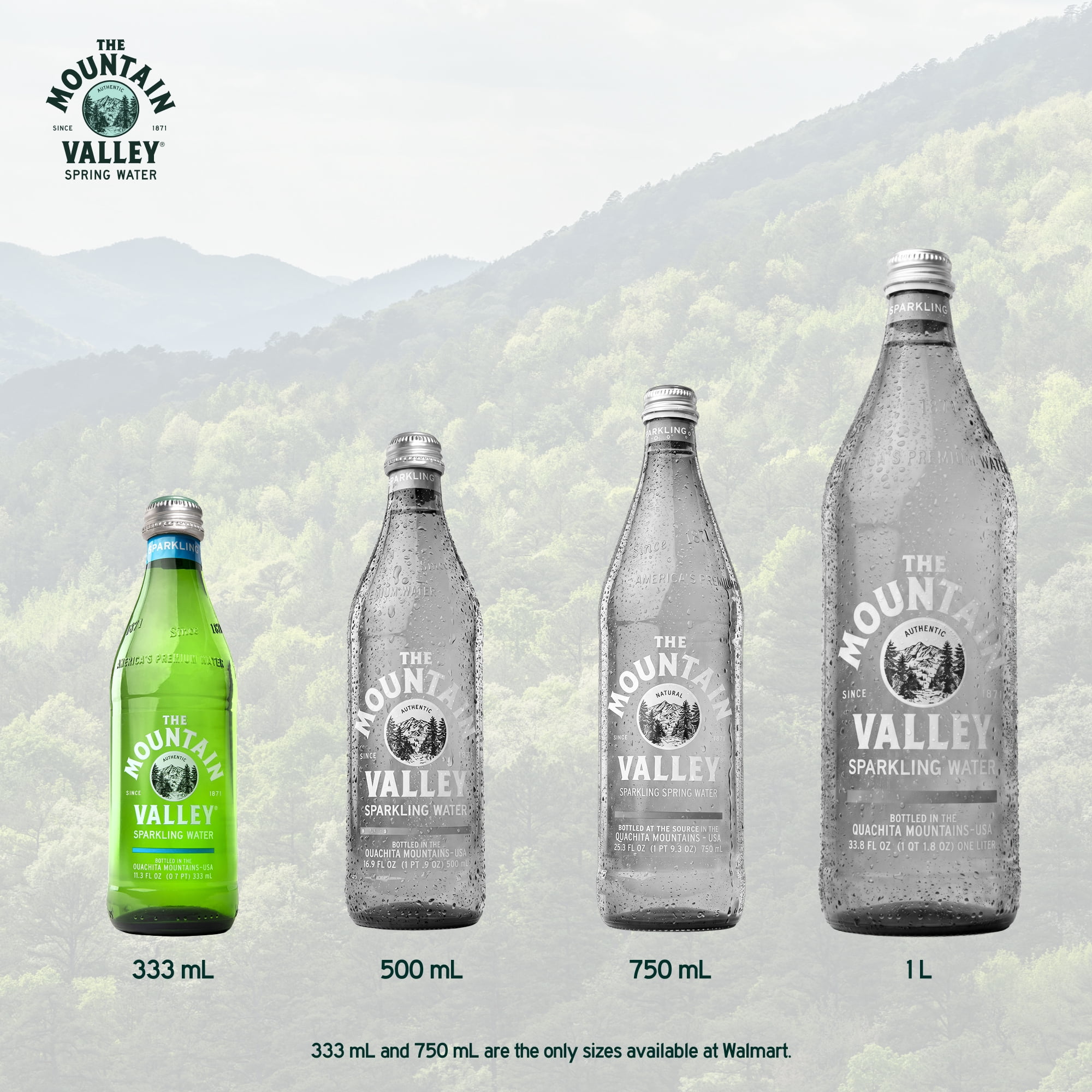 The Mountain Valley Sparkling Spring Water, 333 ml, Single Glass Bottle