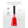 thumbnail image 2 of Eastar 2-Pack Handle Cowbell, 10" Steel Loud Noise Maker Cow Bells for Cheering, Football Games, Sporting Events, Red, 2 of 8