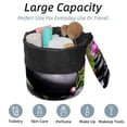 thumbnail image 2 of PhooArto Drawstring Cosmetic Bag, Barrel Shaped Portable Travel Makeup Bags, Zen Basalt Stone Orchid Large Capacity Waterproof Multifunctional Bucket Toiletry Bag, 2 of 6