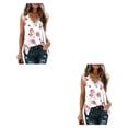 thumbnail image 2 of Minnieouse Chaleco de algodón estampado para mujer, sin mangas, cuello en V, encaje, camiseta sin mangas , fiesta de vacaciones, ropa básica, Type2 NO2, 2 of 6