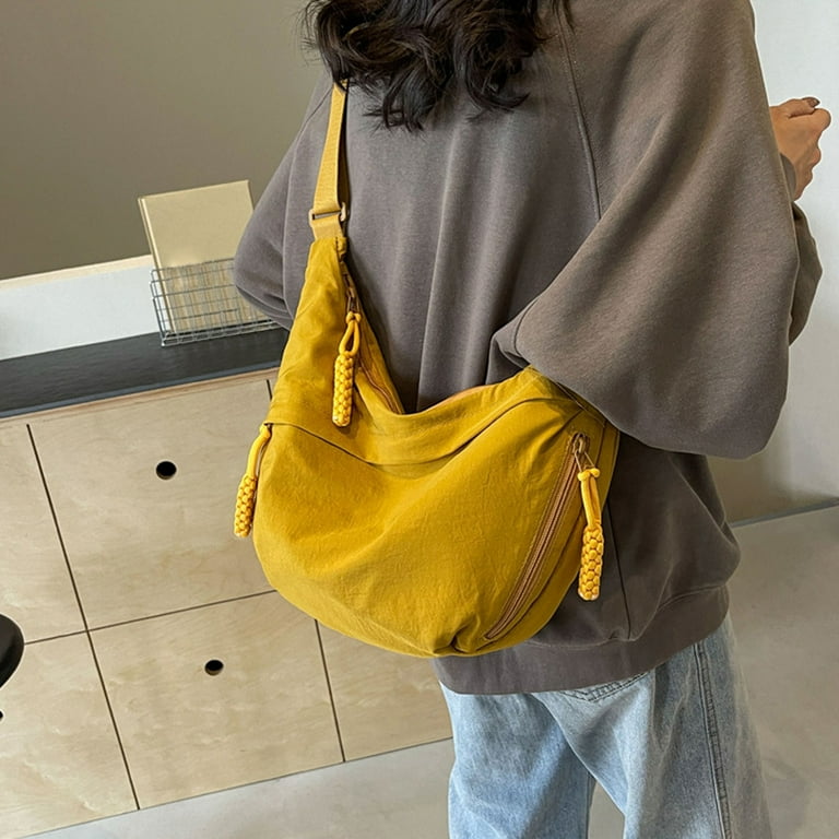Hobo Bag For Women Men On Clearance Luna Bag Crescent Shoulder Bag Retro Nylon Canvas Crossbody Bag Slouchy Corduroy Dumpling Bag Purse For