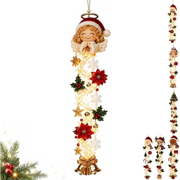 Glowing Christmas Door Hanger 6 Festive Lighted Designs Vertical Display