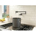 thumbnail image 2 of Delta Faucet Contemporary Wall Mount Pot Filler Faucet, Black Pot Filler Kitchen Faucet, Delta Pot Filler, Wall Mount Kitchen Faucet, Potfiller, Black Stainless 1165LF-KS, 2 of 4
