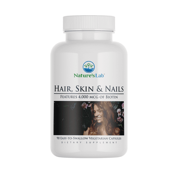 Nature's Lab Hair, Skin and Nails - Biotin, BCAAs, MSM, Vitamin Complex - 90 Ct (90 Day Supply)