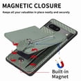 thumbnail image 6 of Frusde for Google Pixel 8 Wallet Case with Card Holder Magnetic Slim Shockproof Kickstand Business Case-Green, 6 of 8