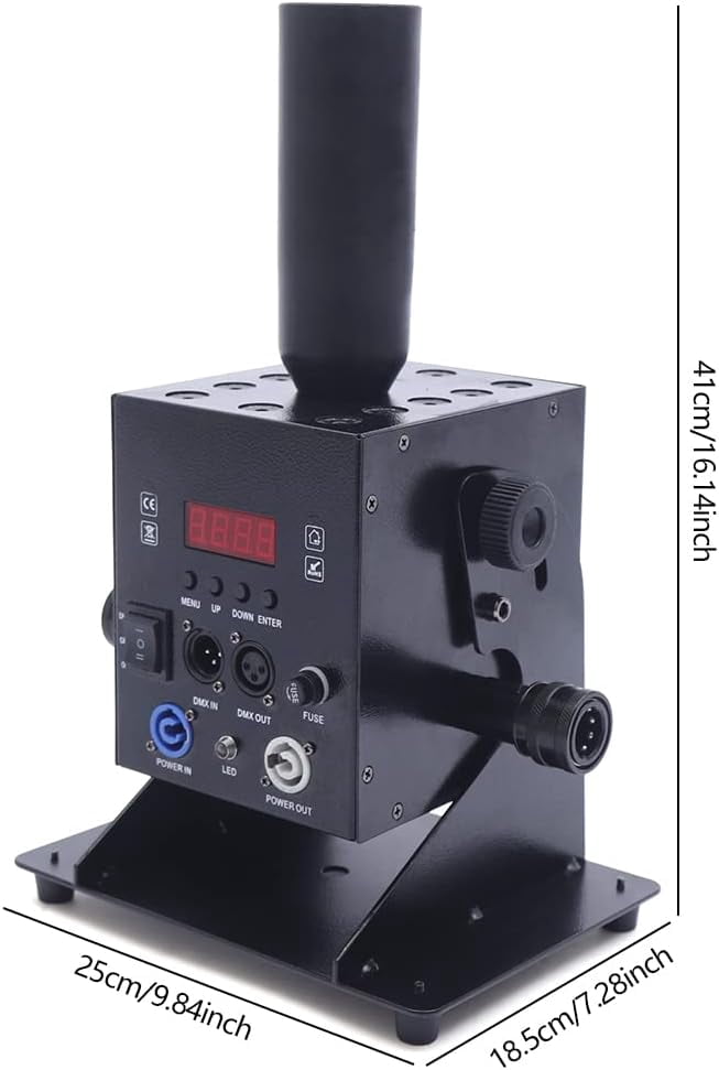 LED CO2 Jet Machine, Single Tube Air Column Smoke Fogger Machine, 26-33ft Spray Height with DMX Control for Stage DJ Show Effect, 10''x6''x16''