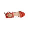 thumbnail image 4 of BLISSFUL STEP Women's Open Toe Lace Up Chunky High Heels Sandals Orange (Size 8), 4 of 6