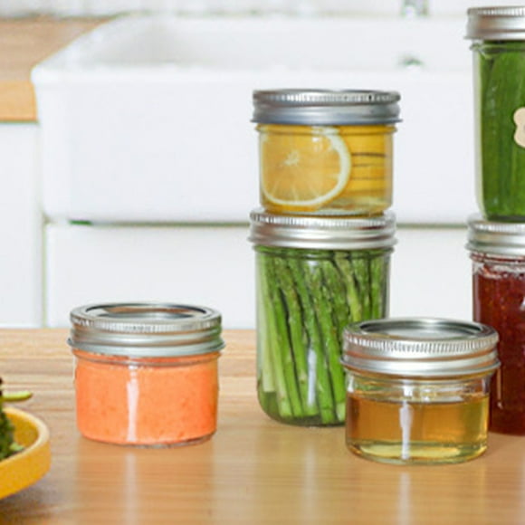 FUTUREORYY 8pcs Round Container With Lid Clear Jam Jar For Home Storage Solutions