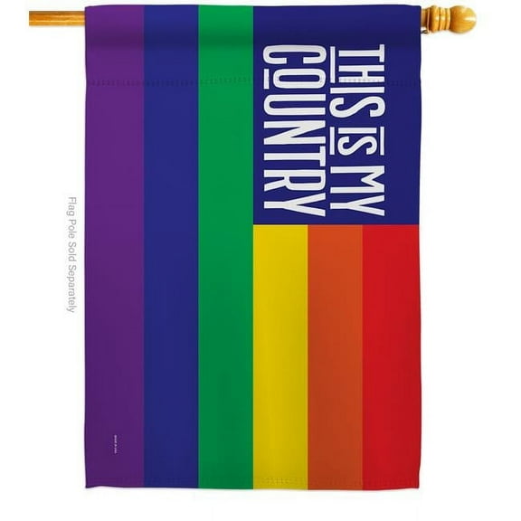 Americana Home & Garden H141316-BO 28 x 40 in. LGBTQ Country House Flag