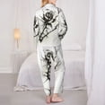thumbnail image 3 of Pajamas for Women Set - Black And White Rose Comfy Long Sleeve Button Up Pajama Sets for Women 2 Piece, Soft Sleepwear Nightwear Pjs Lounge Sets for Women with Pockets, 3 of 6