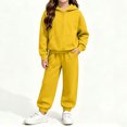 thumbnail image 5 of BRGZLK Boys Girls Hoodie Sweatsuit Set Trendy Solid Color Long Sleeve Half Zip Pullover Sweatshirt and Sweatpants Comfort Warm Tracksuit Fall Winter Clothes for Daily Wear 2026 Yellow 7-8 Years, 5 of 7