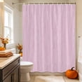 thumbnail image 2 of Solid Color Shower Curtain, Waterproof Shower Curtains for Bathroom, Modern Bohemia Linen Texture Pink Purple Washable Fabric Bathtub Curtain Set Bath Decor with 12 Hooks Extra Long 72"x96", 2 of 8