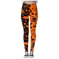 thumbnail image 4 of LILIYA Women's Halloween Leggings 3D Pumpkin Print Cos Outfit Stretchy Soft High Waisted Workout Sports Yoga Pants Casual Plus Size Streetwear, 4 of 5