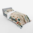thumbnail image 2 of Ambesonne Botanical Bedding Set 3 Pcs, Woodland Bohemian Stripes, Twin, Petrol Blue Salmon White, 2 of 2