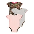 thumbnail image 2 of Mossy Oak Baby Girls’ Cutie Creepers, 3-Pack, 2 of 5