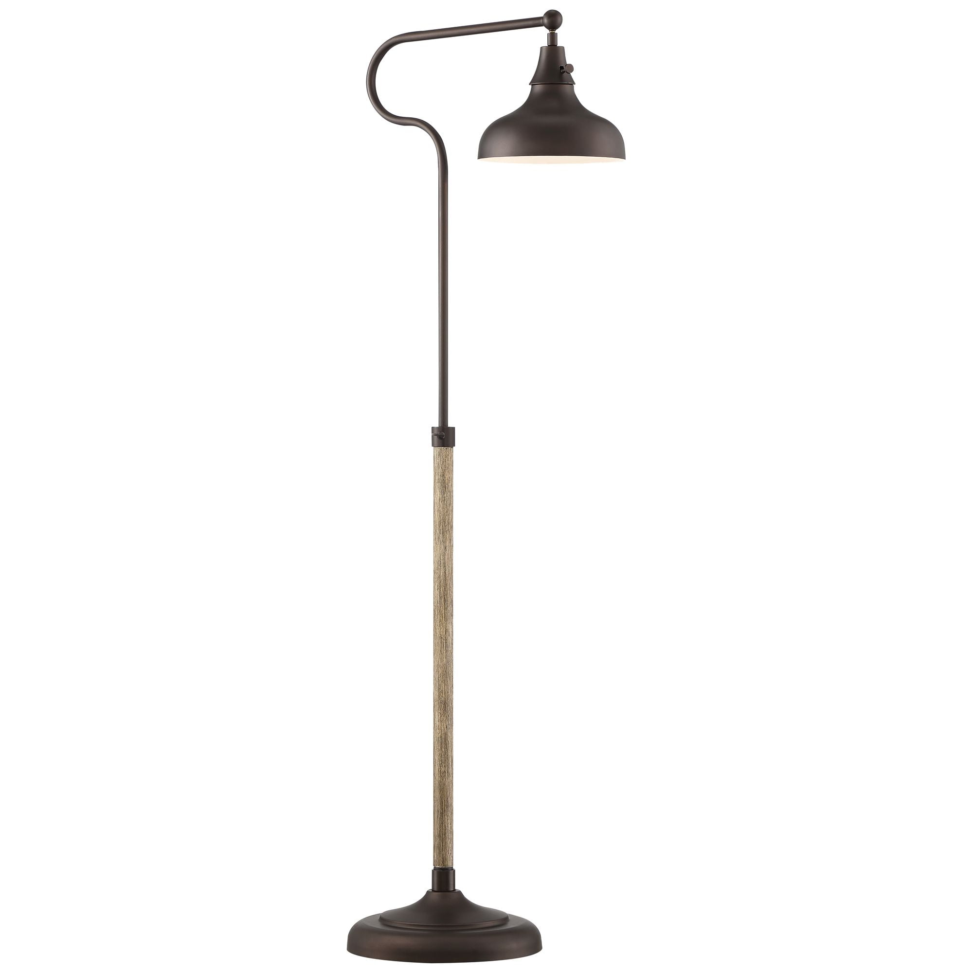 Franklin Iron Works Ferris Rustic Farmhouse Pharmacy Floor Lamp 57" Tall Bronze Faux Wood Grain Adjustable for Living Room Reading Bedroom Office Home