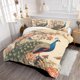 thumbnail image 2 of Funda nórdica Queen Juego de cama de plumas de pavo real Rojo Flor Animal Tema Edredón, 2 of 6