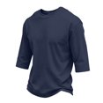 thumbnail image 2 of Trgacdwlo Mens Big and Tall 3/4 Sleeve Shirts Crew Neck Mens Baseball Shirts Summer Fall Big and Tall Plain Cotton Shirts Men Navy M, 2 of 6