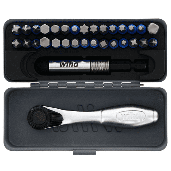 Wiha Tools 32 Piece TerminatorBlue Impact Bit Set - 1/4-inch drive x 1-inch Bits