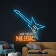 thumbnail image 4 of Handmadetneonsign Electric Guitar Live Music Led Sign, We Need Music Neon Sign, Wall Decor, 4 of 5