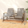 thumbnail image 3 of Outsunny Causeuse-Banc à Bascule d'Extérieur, Chaise Balançoire pour 2 Personnes avec Table, 3 of 10