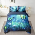 thumbnail image 2 of Green Butterfly Comforter Set 7 Piece Bed in a Bag Twin,Country Butterflies Bedding Sets Rustic Aesthetic Animal Sheet Set with Comforter,Watercolor Beetles Bed Set, 2 of 6