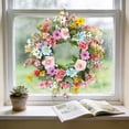 thumbnail image 5 of Spring Summer Artificial Flower Wreath, Colorful Floral Door Wreath for Home Wall & Entryway Decor, 5 of 7