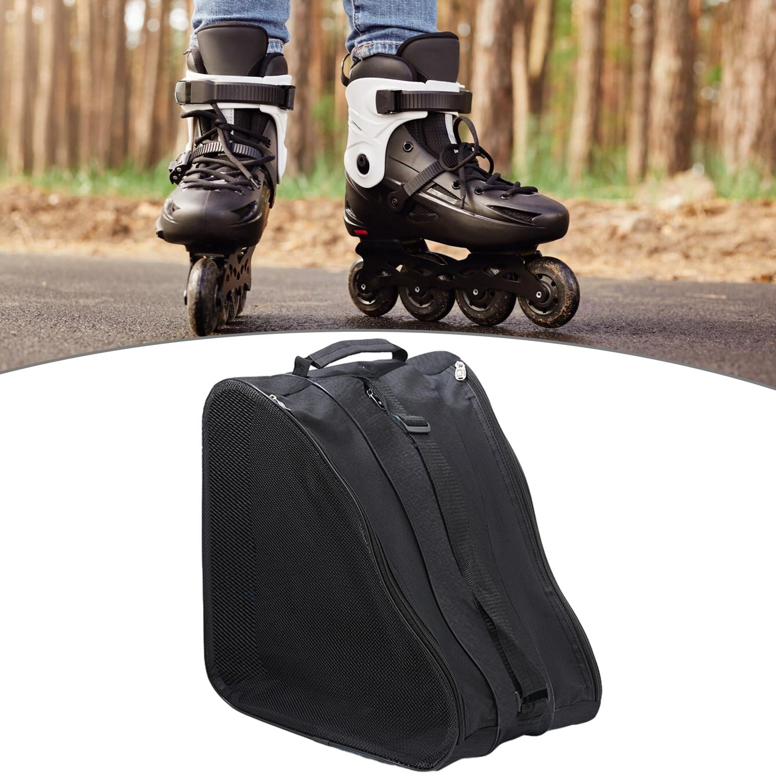Skating Shoes Bag Durable Skates Storage Bag Ice Skates Bag Roller Skates Bag Black