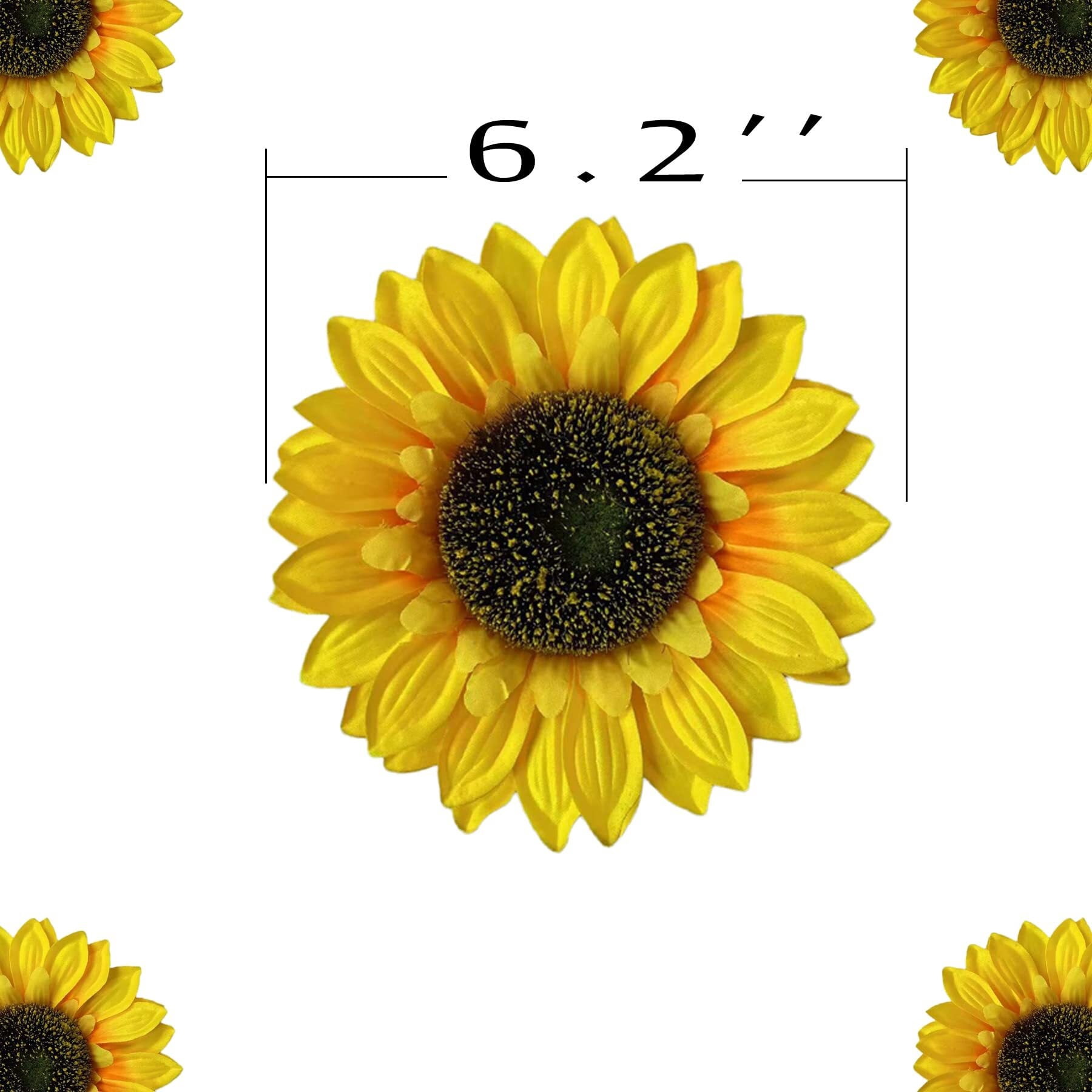 50pcs 3.5'' Artificial Sunflower Heads Bulk Yellow Sunflower Artificial Flowers Faux Silk Sunflower Decoration for Baby Shower Home Christmas Tree Wedding Birthday Party Garden Decor