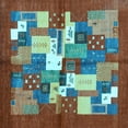 thumbnail image 1 of Ahgly Company Indoor Square Abstract Light Blue Contemporary Area Rugs, 4' Square, 1 of 4