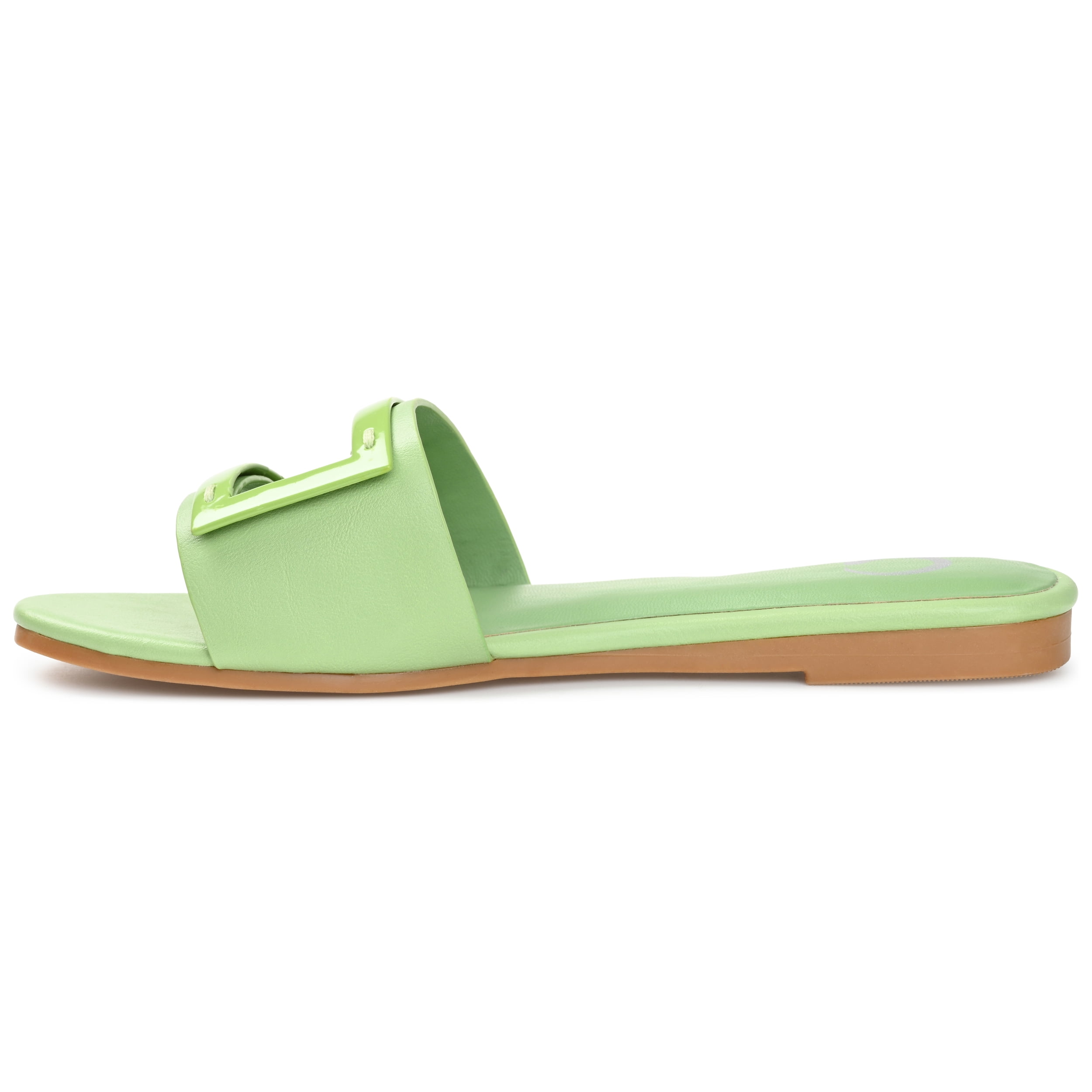 Journee Womens Clair Slide Low Block Heel Sandals