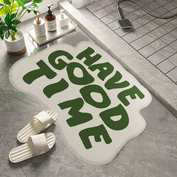 Imprescindibles para dormitorios, alfombra de baño, divertida y bonita decoración para el baño, alfombra pequeña y moderna, antideslizante, de microfibra, lavable y absorbente, 45 x 60 cm.