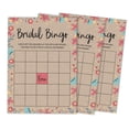 thumbnail image 1 of Inkdotpot Bridal Wedding Shower Bachelorette Party Bulk Blank Square Fill In Gift Ideas 50Rustic Kraft FloralBingoGameCards, 1 of 7