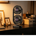 thumbnail image 6 of Double Head Two Way Desktop Portable Fan, High Wind Power Fan for Home Office Camping Bedroom, USB Rechargeable, 6 of 9