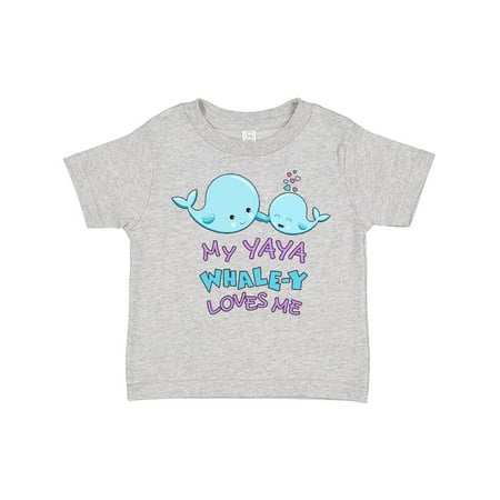 

Inktastic My Yaya Whale-y Loves Me Gift Toddler Boy or Toddler Girl T-Shirt