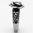 thumbnail image 4 of Luxe Jewelry Designs Women's Stainless Steel Floral Ring with Black Jet Epoxy - Size 5 (Pack of 2), 4 of 4